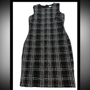 Calvin Klein Dress W/Lining Black & White Plaid Sz 4